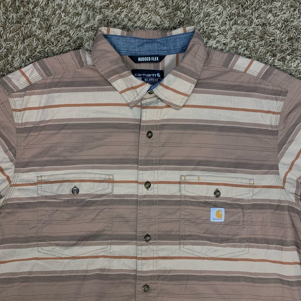 Carhartt Workwear Button up Collar Pocket Logo Shirt Mens Sz: XL Hiking Outdoors